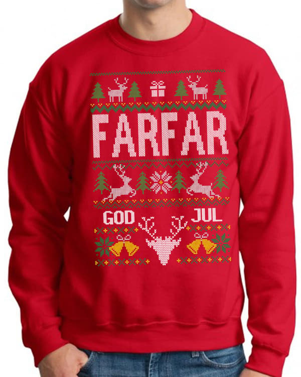 Farfar - Jultröja stil röd sweatshirt M m