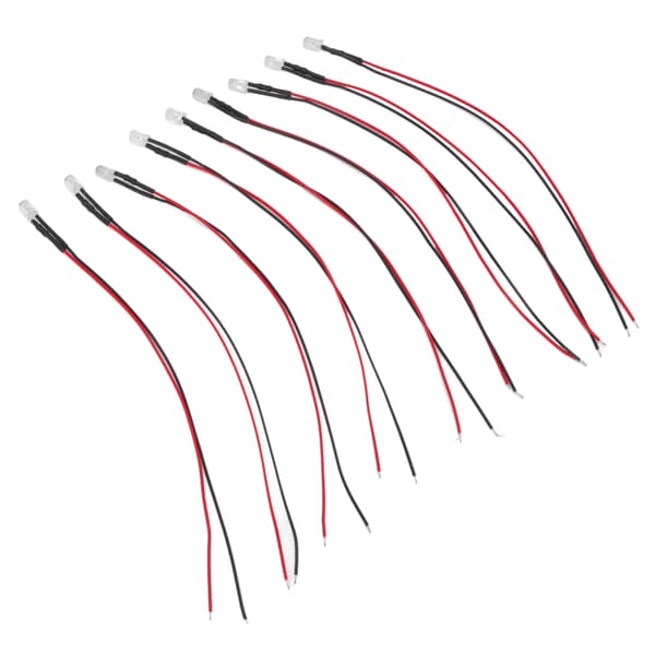10 st 5 mm förkopplade lysdioder elektroniska LED-dioder för dekoration 5-12 V vitt ljus 0.1