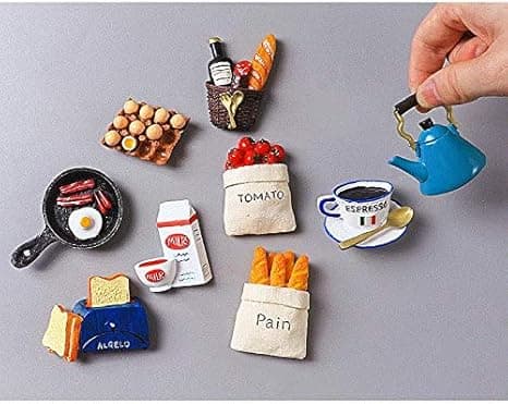 Slumpmässigt 10-pack kylskåpsmagneter, 3D-harts magnetkylskåp