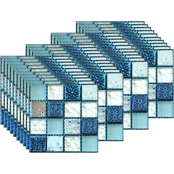 40 stk Flisdekor, Selvklebende PVC Veggfliser (10 x 10 cm / 4 x 4 tommer)