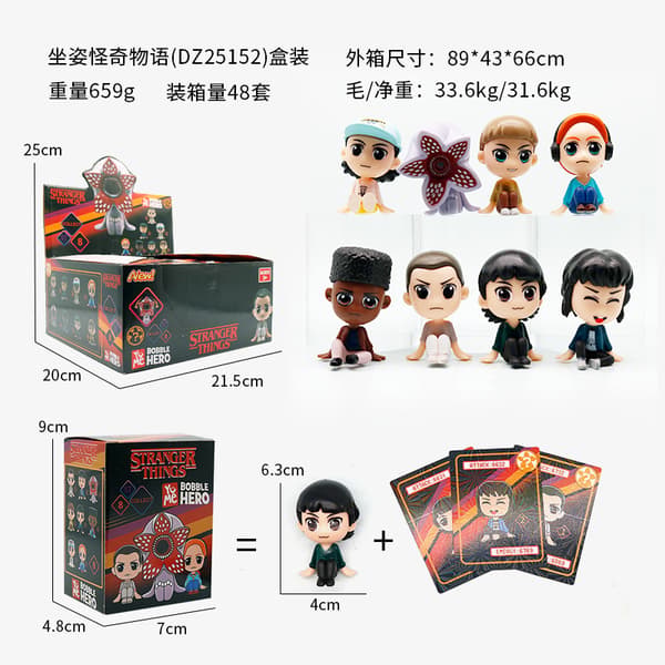 4-tommers Stranger Things Steve the Mind Flayer figur, vinyllegetøjsmodel Stranger Things 8-pack (bagged)