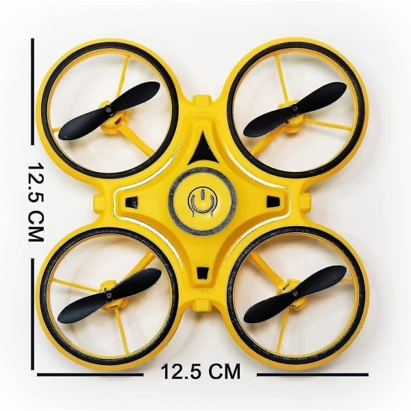 Mini drone for barn, gestkontroll, håndkontrollerte droner med sensor, innendørs drone for barn blå