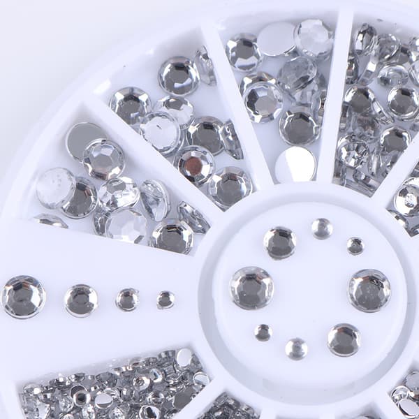 Rhinestone 4-størrelser - Sølv Klar Silver silver
