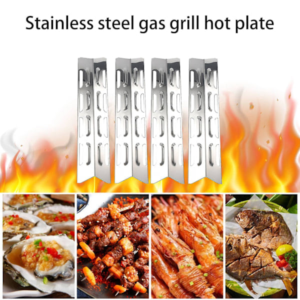 4-pak varmeplade til Master Forge, Perfect Flame, varmeafleder i rustfrit stål, reservedele til gasgrill