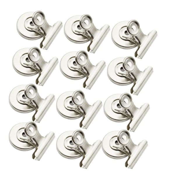 Magnetiska klämmor för kylskåpsmagnetplattor - 12-pack med starka metallklämmor