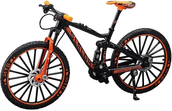 Mini 1:10 Legering Cykel Model Desktop Simulering Ornament Finger Mountain Bikes Legetøj (orange)