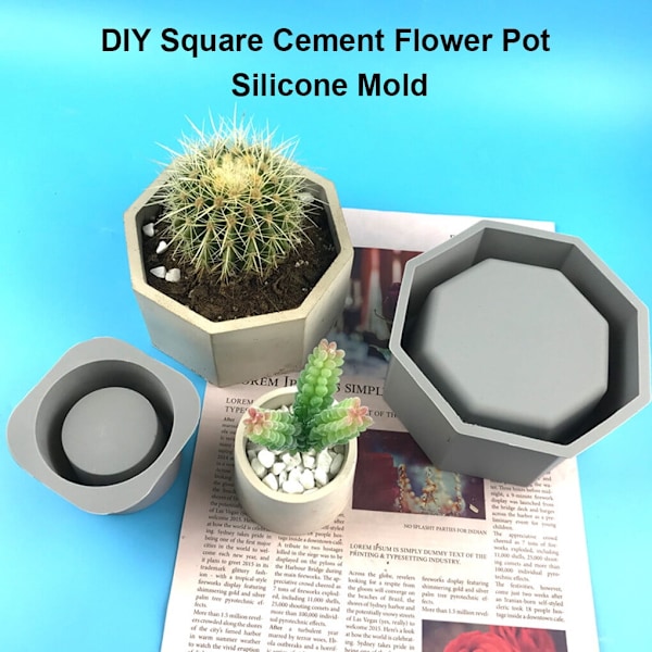 DIY Silikon Blomkruka Form Betong Hantverk Succulent Dubbel Succulent Dubbelskikts Blomkruka Form Gjutformar Plantering för Hem Liv