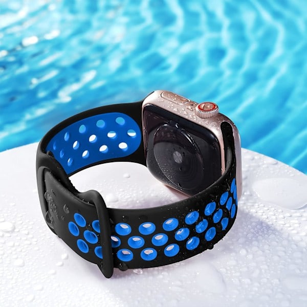 Silikone sportsarmbånd kompatibelt med Apple Watch, til Apple Watch Ultra/Ultra 2/iWatch SE Series 9 8 7 6 5 4 3 2 1