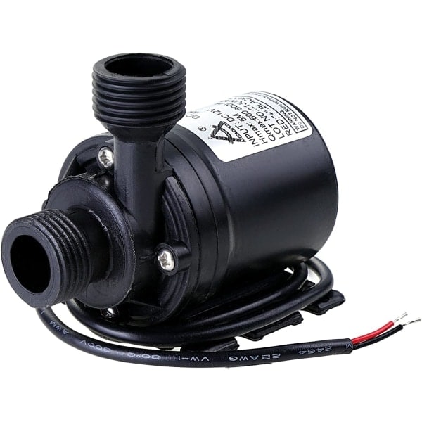 Cirkulationspumpe DC 12V 800L/H 5M Vandcirkulationssystem Sort 1 stk