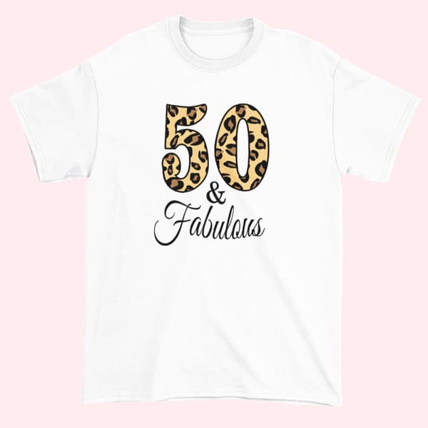 Födelsedags T-shirt 50 år present - 50 & fabulous M m