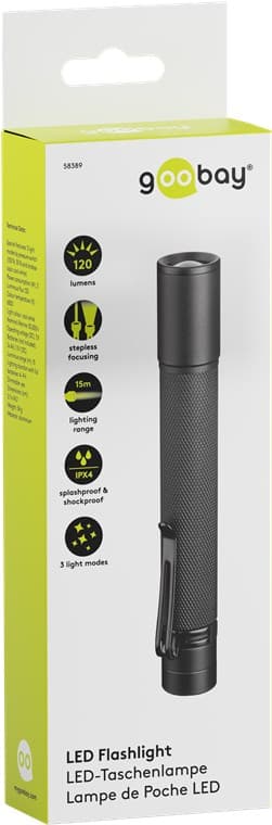 LED-lommelygte Zoom 120 Svart 54