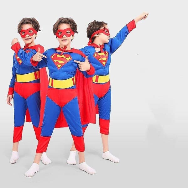 Superman Deluxe Barn Karnevalskostyme Blå Blue 128