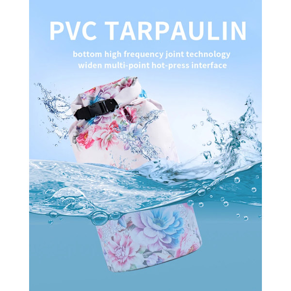Vattentäta PVC-väskor 5L 10L 20L Utomhussimväskor Purple Feather 10L