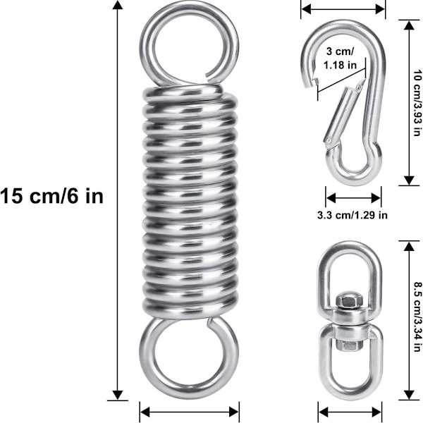 Stolophæng med fjeder, rustfrit stål