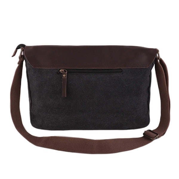 Canvas skuldertaske Sort Black one size