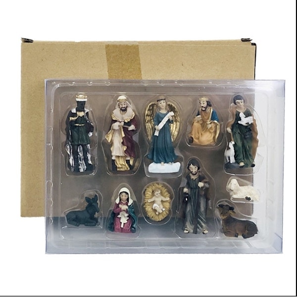 Julkrubba Jesu Födelse Staty Hartsfigur Hemmakontor Skulptur Dekoration Prydnadsföremål Present Y z