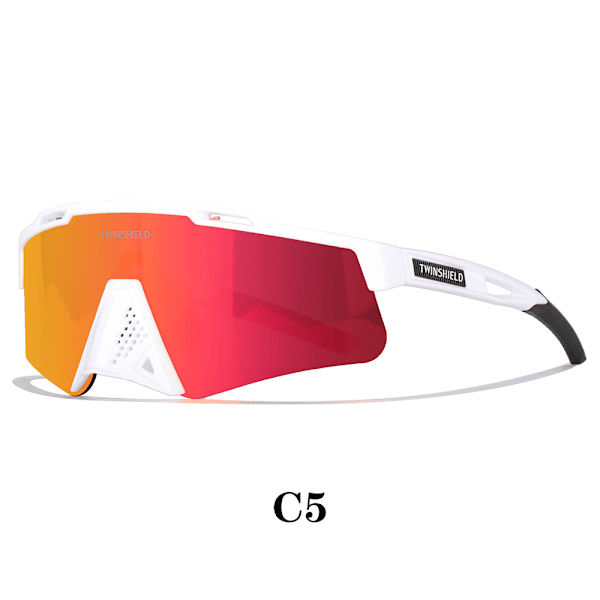 Hede tilbud tilpasset logo mærke TWINSHIELD løbebriller UV400 sports solbriller mountainbike cykling vejsport solbriller C5