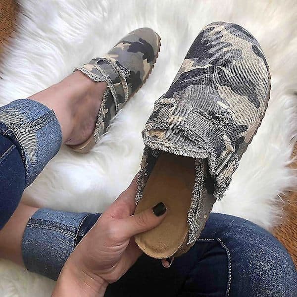 Damskor, platta, spänne, sommar, mode, tryck - ACGIV leopardmönster 40 leopardmönster Leopard Print 40