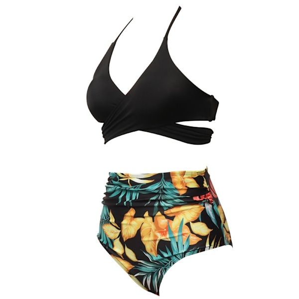 Dame, Piger Todelt Flæse Høj Talje Bikini Badedragt L X