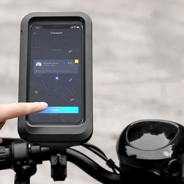 Vattentätt mobilfäste för cykel/motorcykel/skoter, roterbart