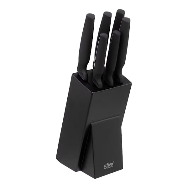 Knivsett med 6 Kniver - Sett Black Svart