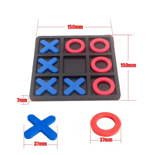Tic Tac Toe Spill / Ishockey Sjakk - 10 cm Svart