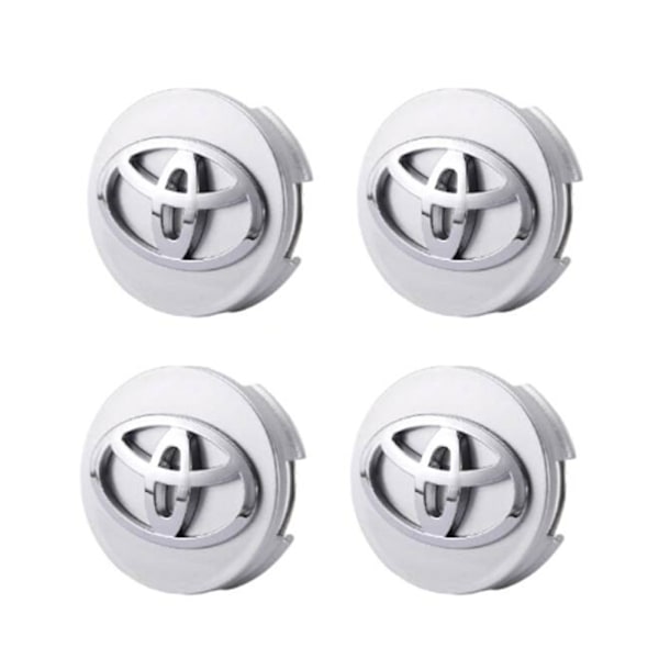 4-pak - Toyota Centrumkåpor / Hjulnav Emblem - B 62mm - Silver (matt) Silver