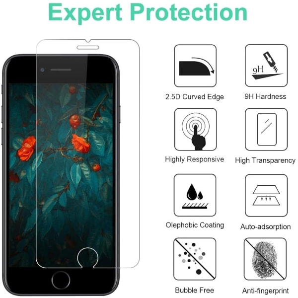 Skærmbeskyttelse iPhone SE (2020 & 2022) Hærdet glas 2-pak