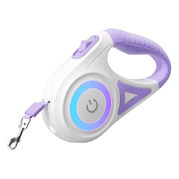 Rojeco 5m LED automatisk hundesnor (lilla)
