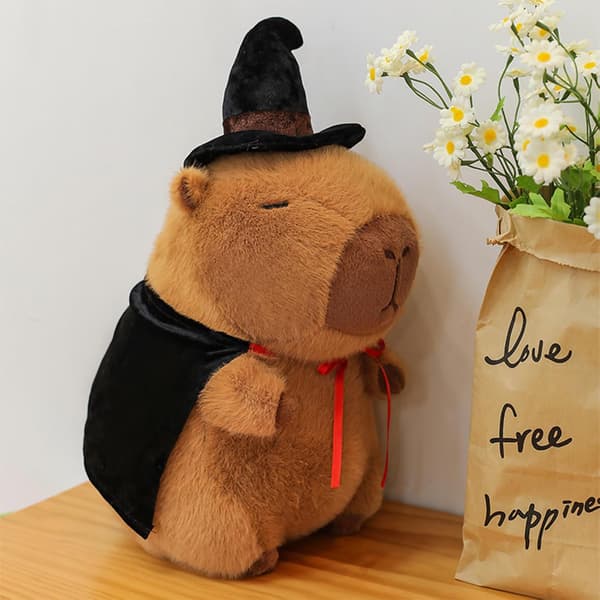 Söpö Kapybara Pehmolelu Kokkihatulla ja Patongilla, Kapybara Pehmoeläin Lapsille, Ruskea Magic Kapybara Magic Capybara 55 cm