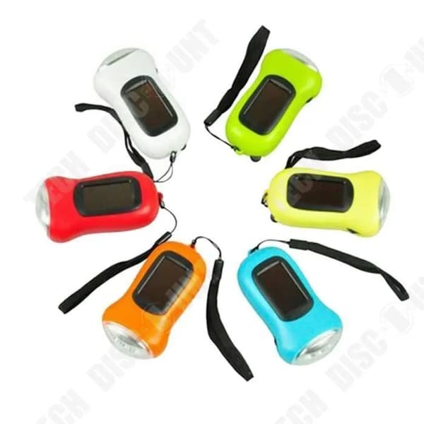 Lommelykt - TECH DISCOUNT - Oppladbar - Solenergi - Multifunksjonell - 3 LED Grön