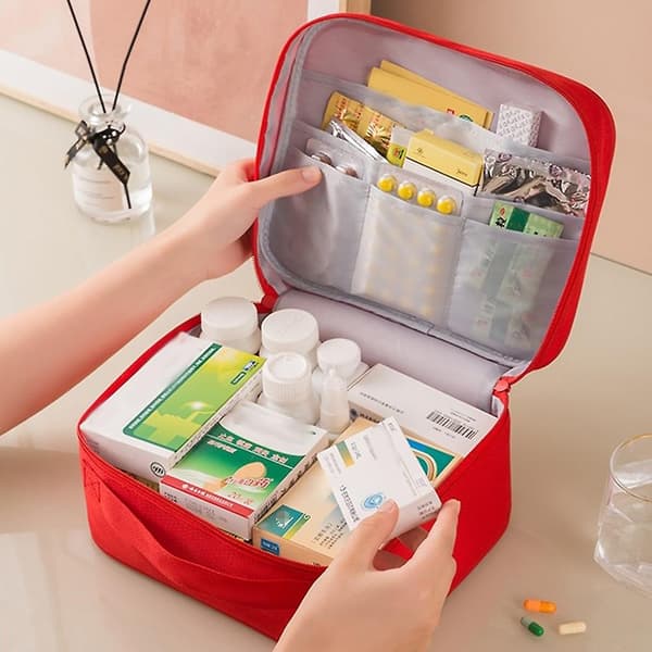 Opbevaringstaske til medicin Mini Tom Nødmedicintaske til nødsituationer Rød Extra Large Red