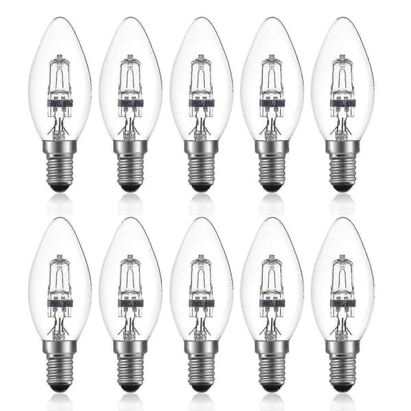 42w E14 C35 Dæmpbar Halogenpære Ac 220-240v Varm Hvid 2700k E14 Transparent Halogenlys (10 stk)