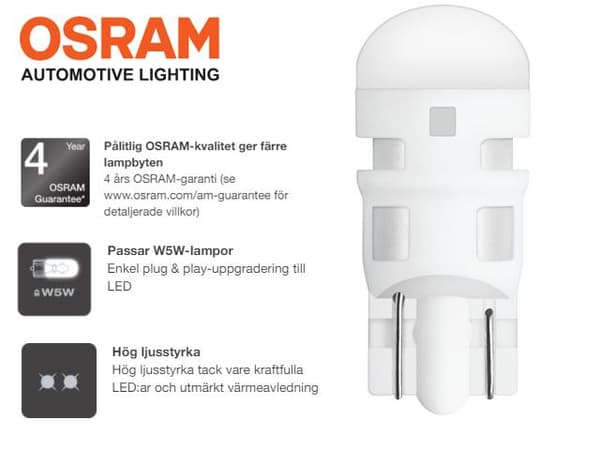 t10 w5w 6000K 2 kpl led W2.1x9.5d white Vit