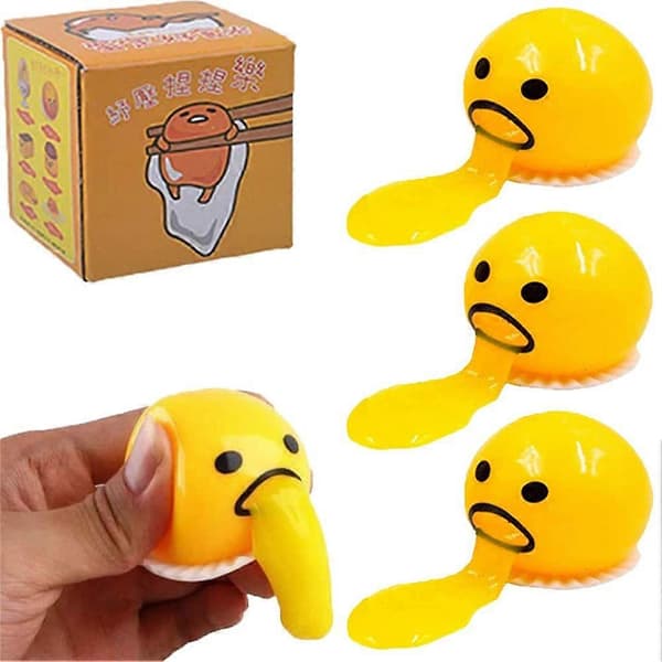 6-pack Äckliga Leksaker Äggula Slime Mjuka Stressbollar för Barn