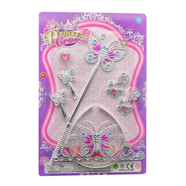 Prinsessekrone Sæt til Børn / Tiara / Diadem - 7 dele multifärg multicolor