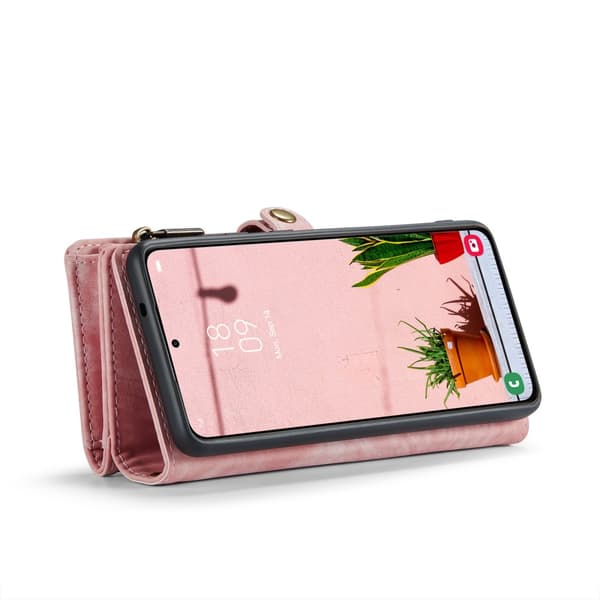 Multi-Slot 2-i-1 Plånboksfodral Kompatibelt med Galaxy S25 Rosa