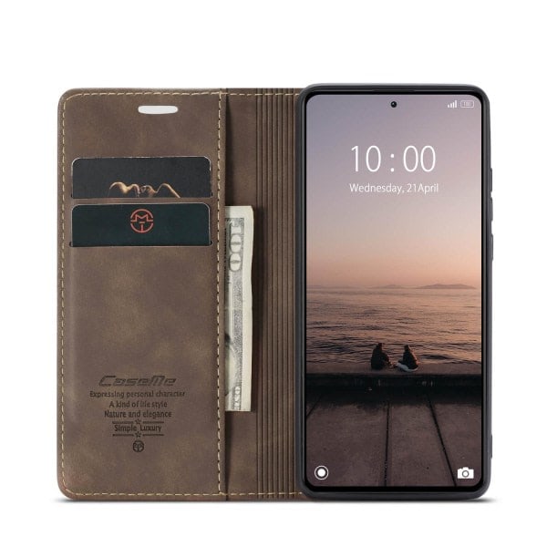CaseMe Lommebokdeksel med Kortlommer for Xiaomi Redmi Note 12 Pro 5G Kaffe