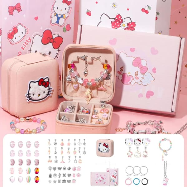 Hello Kitty Barnarmband Pärlset, Presentförpackning för Flickor, Legeringspärlset, Leksak