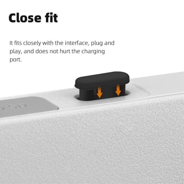Dampplukit Silikon USB-C 3-pakkia Musta