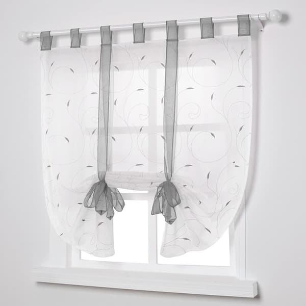 Dekorative gardiner til soverom, balkong og kjøkken; grå; 80cm x 140cm