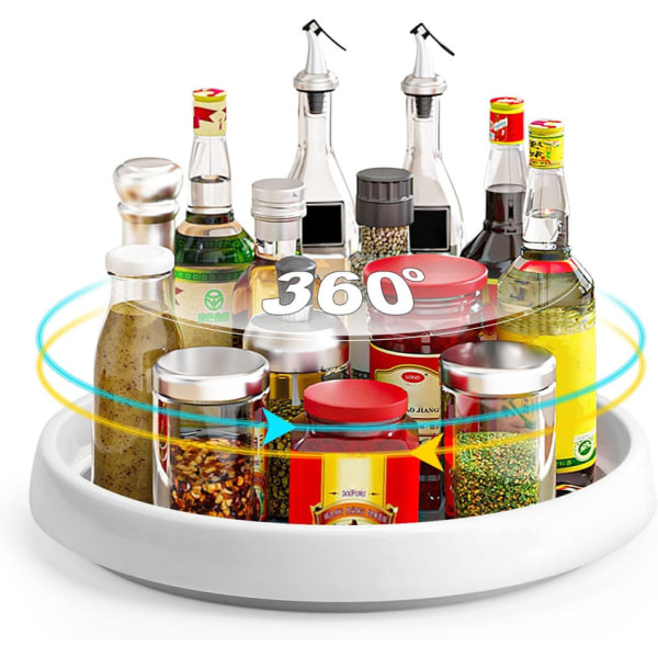Roterande tallrik, upplägg för kök, 25 cm, 360° vridbar plastkryddhållare
