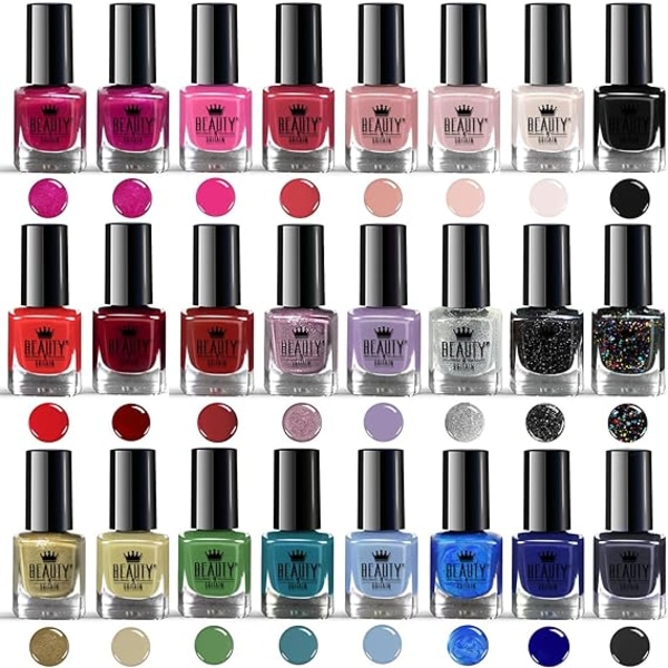 24 x Nagellackset 24 Olika Moderna Färger Snabbtorkande (Set B)