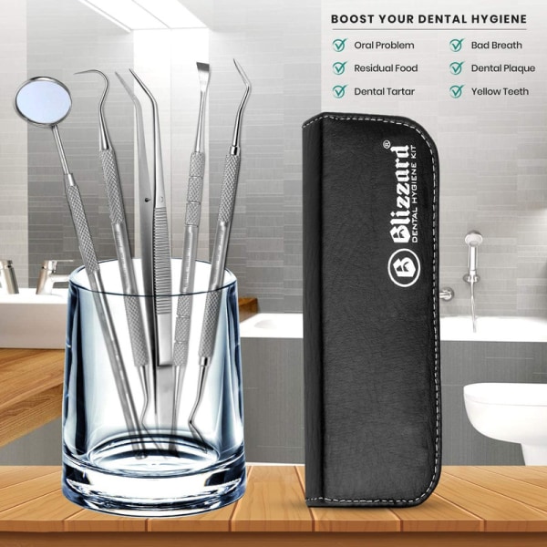 Dental Hygiene Kit -5 Dental Tools Set med spegel