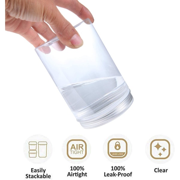 Plastförvaringsburkar Set med 9 BPA-fria behållare med lock, (250 ml)