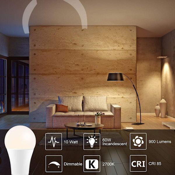 LED-lampor färgskiftande Dimbar 10W E27 Edison RGBW-lampor (2-pack)