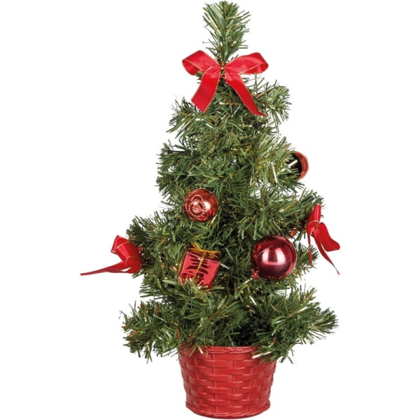 Dekorativ julgran med 20 lysdioder i varmvitt, ca. 35 cm hög,