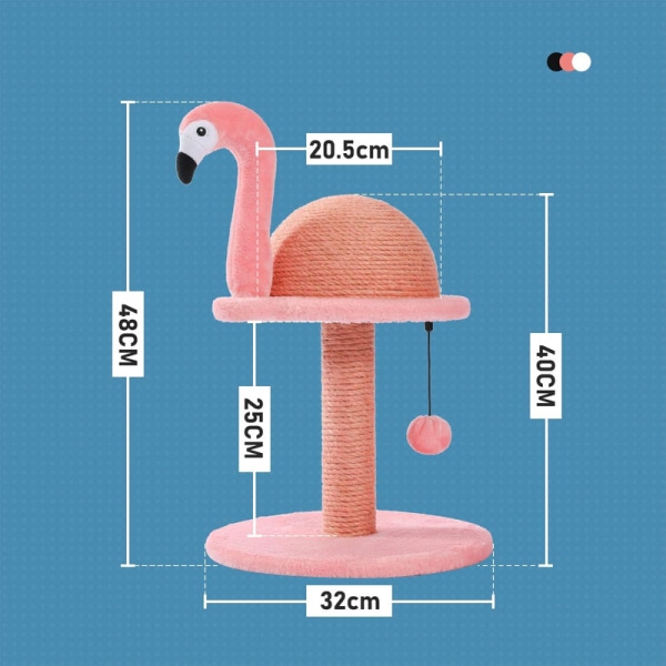Flamingo skrapstolpar, kreativa skrapstolpar, 48 cm/18,9" rosa