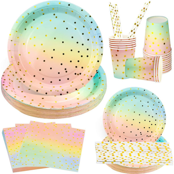 125pcs Birthday Party Tableware Paper Plates Kids Party Set Happy Birthday Party