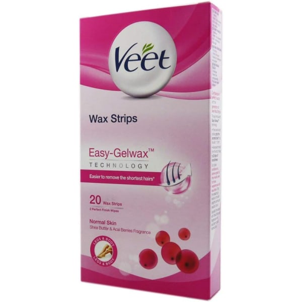 Veet Easy-Gel Wax Strips Legs, Normal Skin, 20pcs